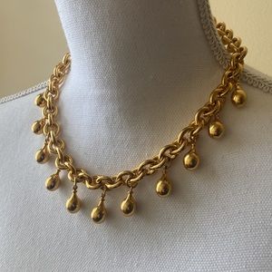 NWT Anne Klein vintage gold chain necklace and earrings set w/ hanging droplets